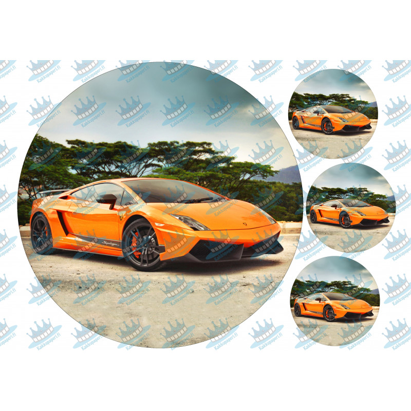 Lamborghini Edible Cake Topper – Personalised Icing Sheet, Birthday Decoration